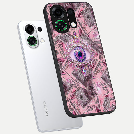  Money Eye Luxe phone case For Oppo K13 Turbo showing premium glass back cover with detailed artwork
