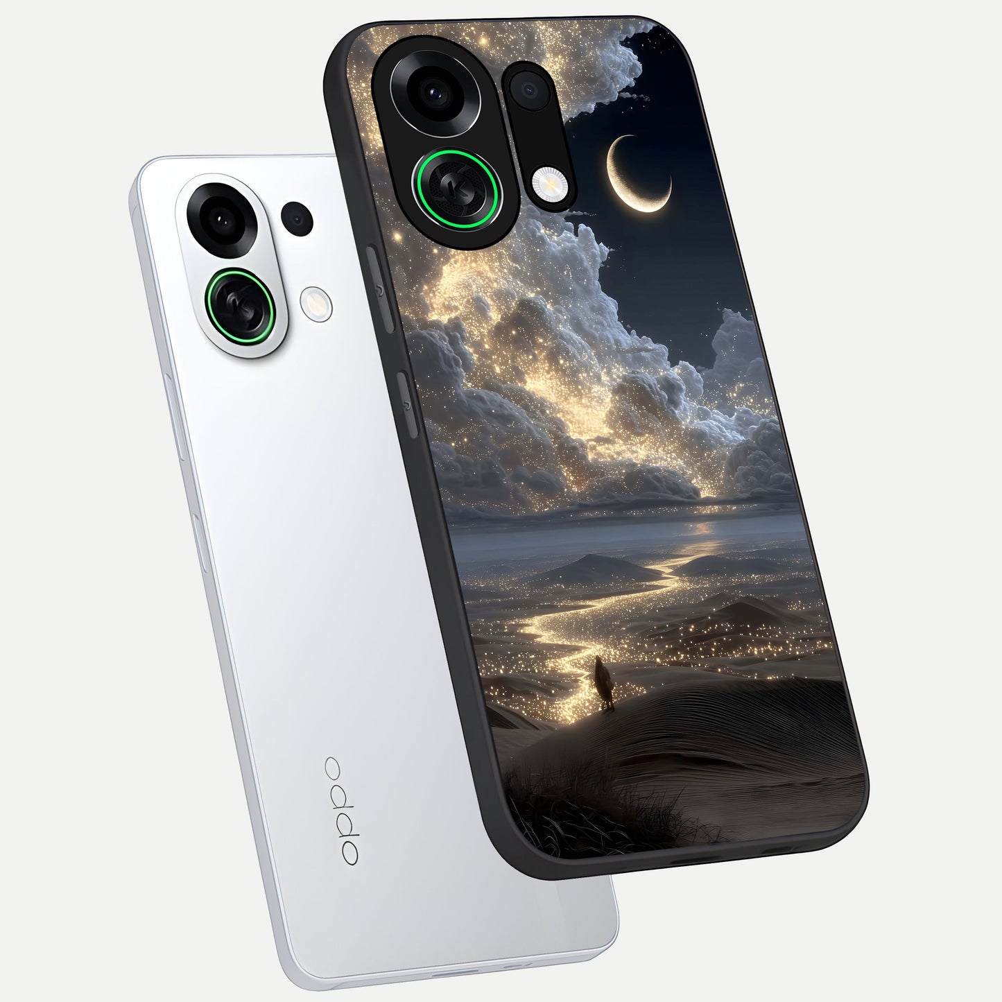  Moonlight Spark Path phone case For Oppo K13 Turbo showing premium glass back cover with detailed artwork