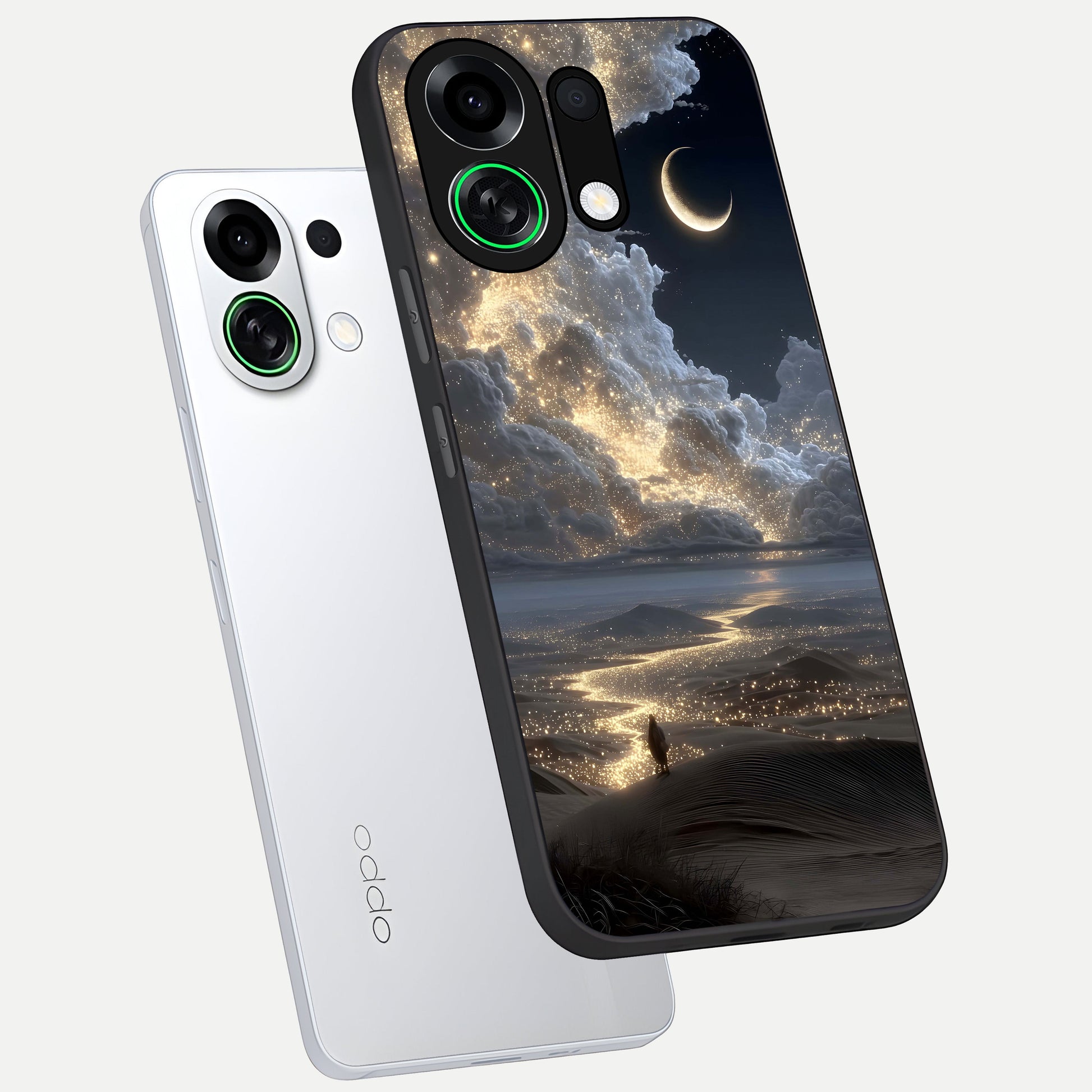  Moonlight Spark Path phone case For Oppo K13 Turbo showing premium glass back cover with detailed artwork