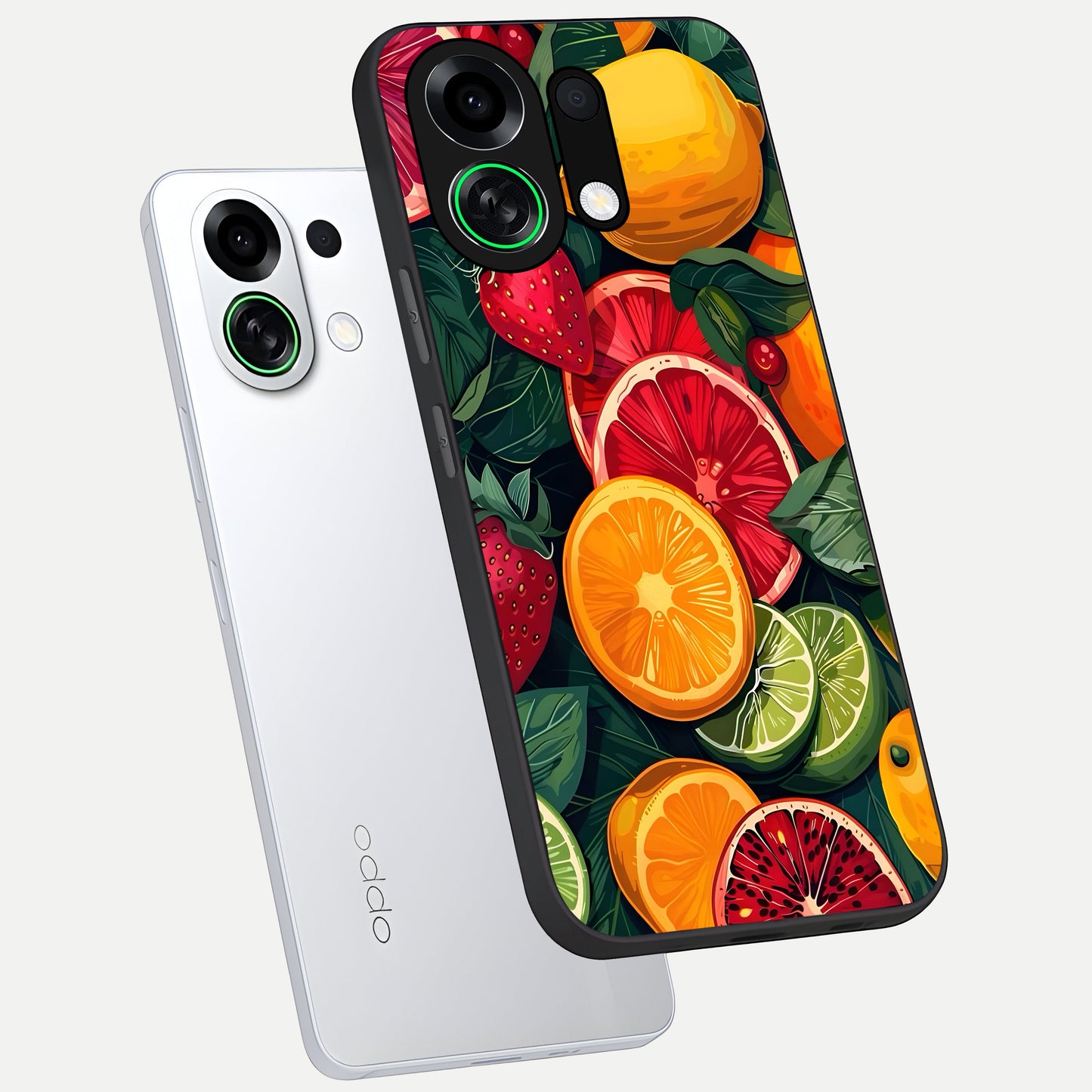  Multiple Fruits phone case For Oppo K13 Turbo showing premium glass back cover with detailed artwork