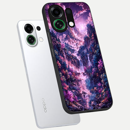  Mystic Cascade Peaks phone case For Oppo K13 Turbo showing premium glass back cover with detailed artwork