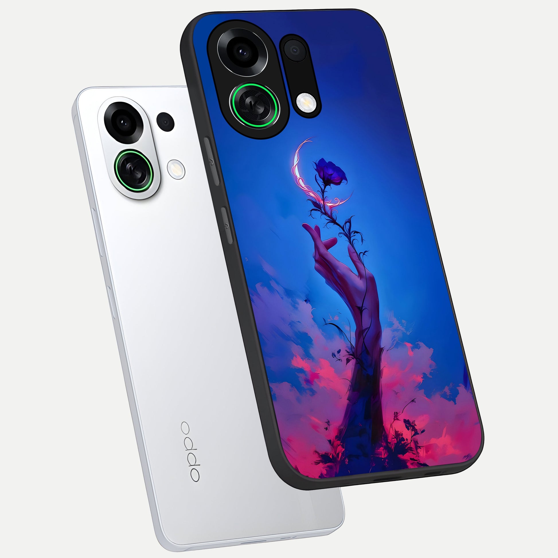  Mystic Hand phone case For Oppo K13 Turbo showing premium glass back cover with detailed artwork
