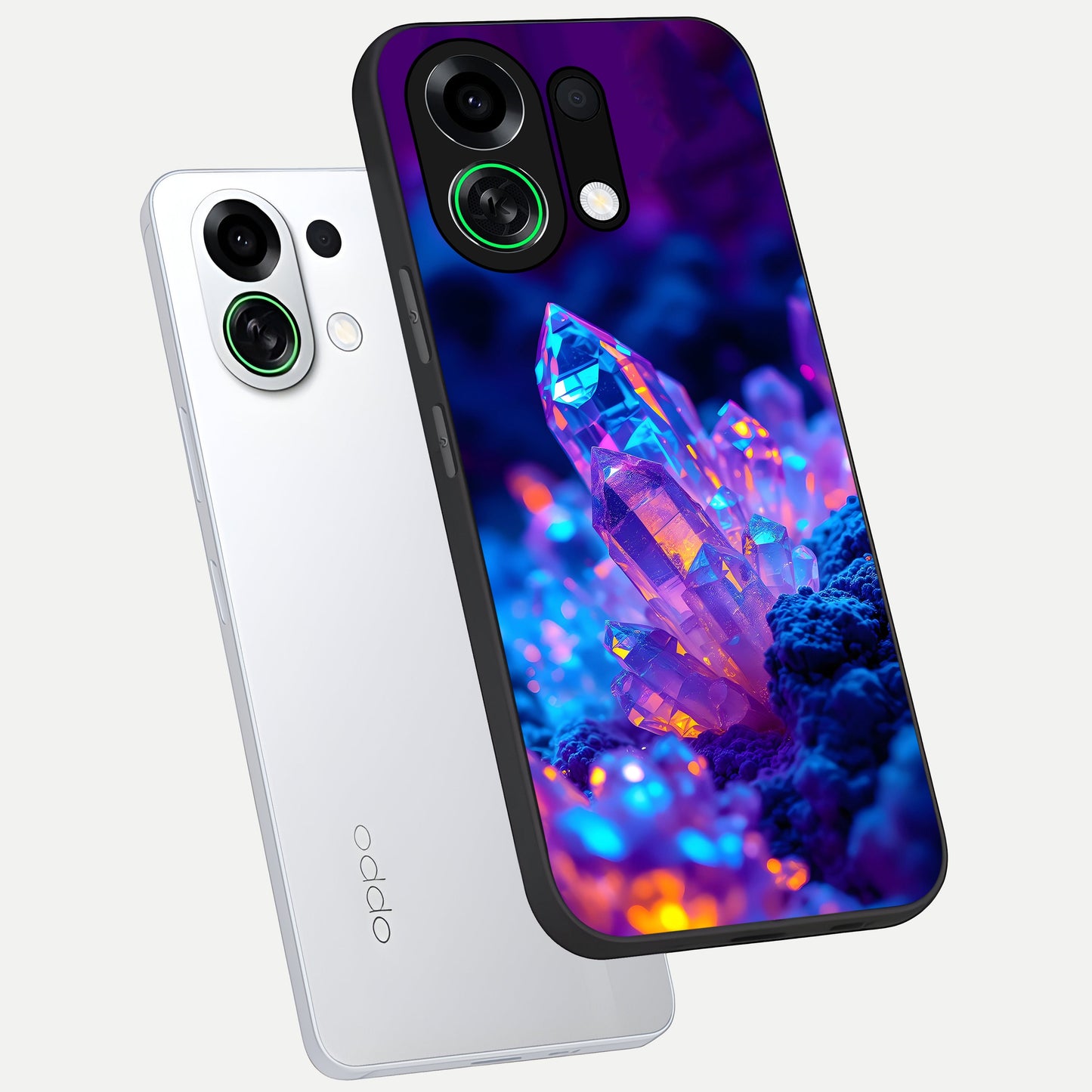  Neon Aura Shards phone case For Oppo K13 Turbo showing premium glass back cover with detailed artwork