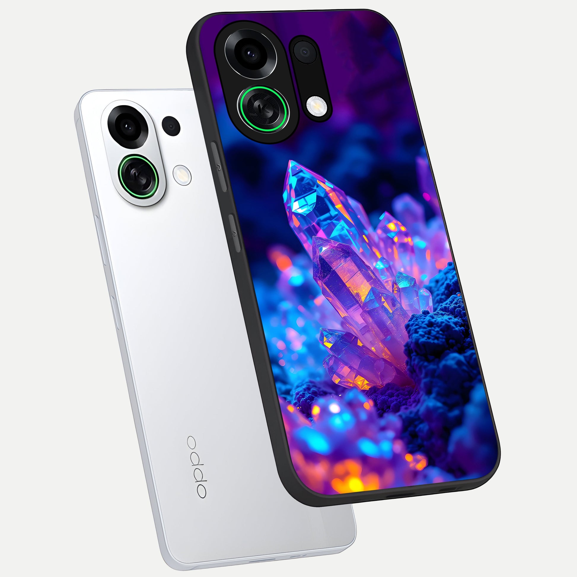  Neon Aura Shards phone case For Oppo K13 Turbo showing premium glass back cover with detailed artwork