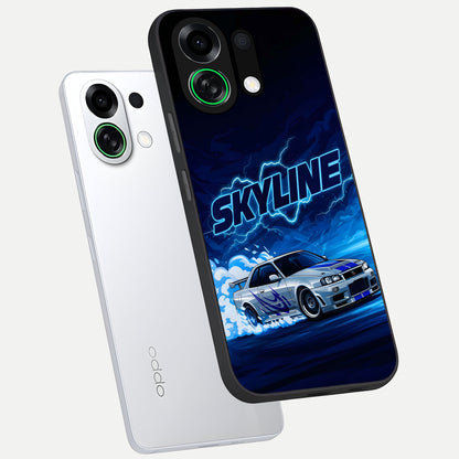  Neon Drift Beast phone case For Oppo K13 Turbo showing premium glass back cover with detailed artwork