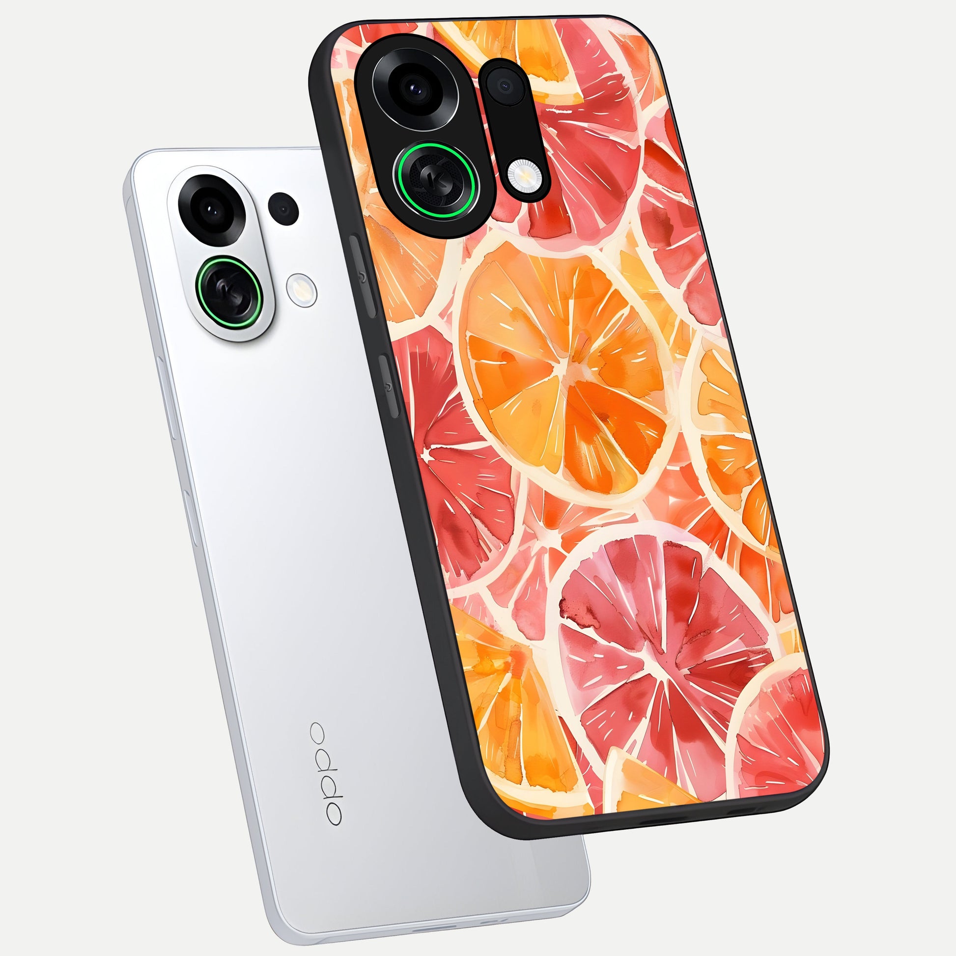  Orange Fruits Pattern phone case For Oppo K13 Turbo showing premium glass back cover with detailed artwork