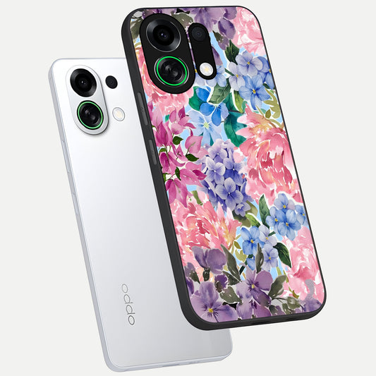 Pastel Floral Mix phone case For Oppo K13 Turbo showing premium glass back cover with detailed artwork