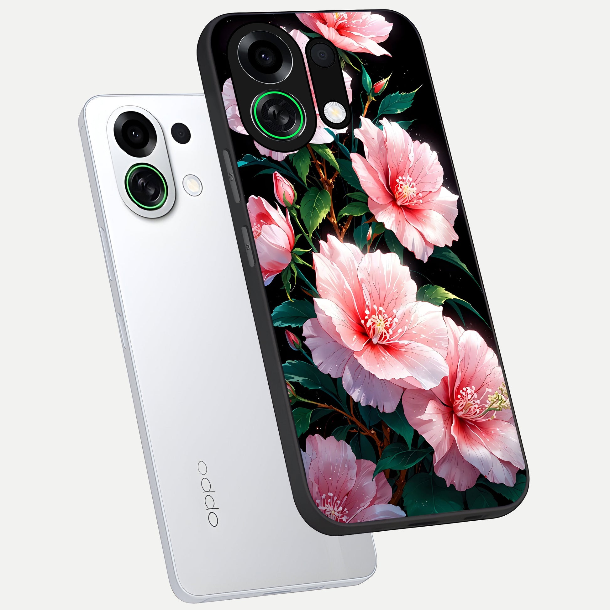  Peach Flower phone case For Oppo K13 Turbo showing premium glass back cover with detailed artwork