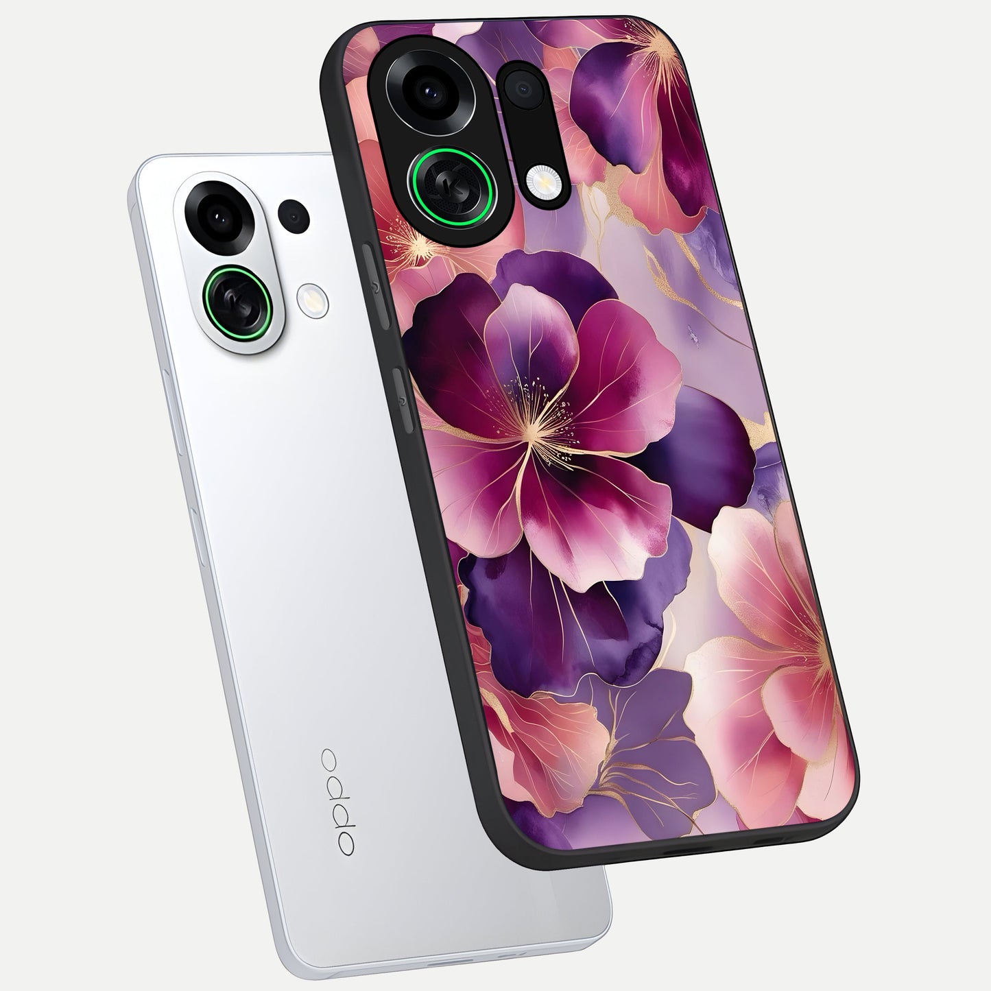  Pink Bouquet Florals phone case For Oppo K13 Turbo showing premium glass back cover with detailed artwork
