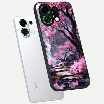  Pink Sunflower Glow phone case For Oppo K13 Turbo showing premium glass back cover with detailed artwork