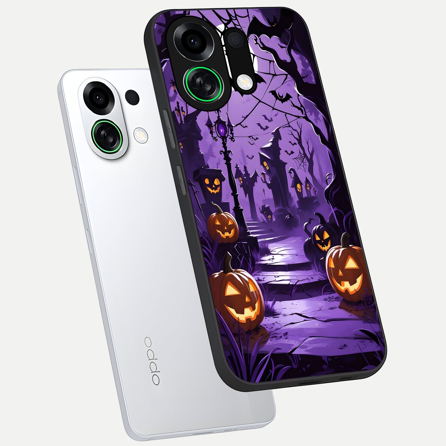  Pumpkin Patch Halloween phone case For Oppo K13 Turbo showing premium glass back cover with detailed artwork