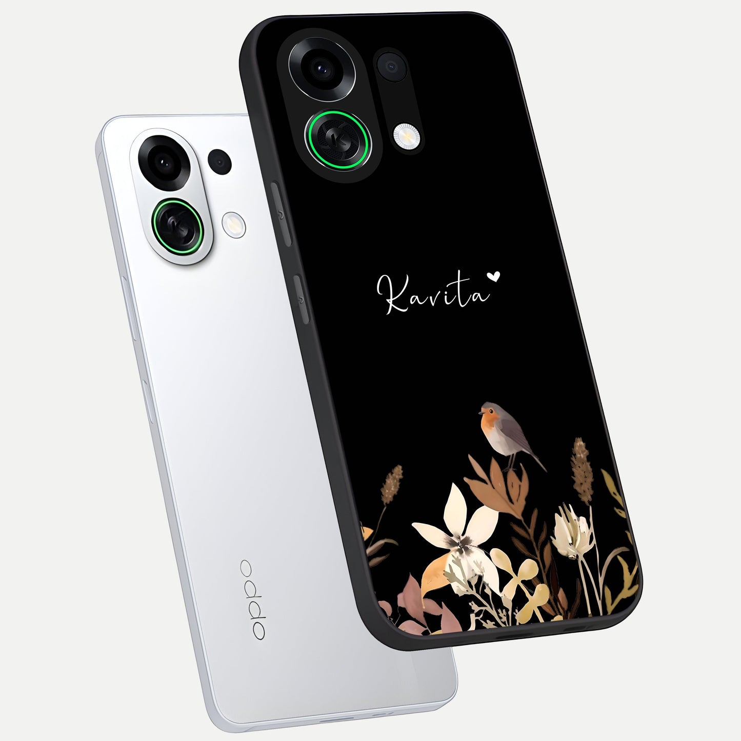  Quiet Garden Tune Custom Name phone case For Oppo K13 Turbo showing premium glass back cover with detailed artwork