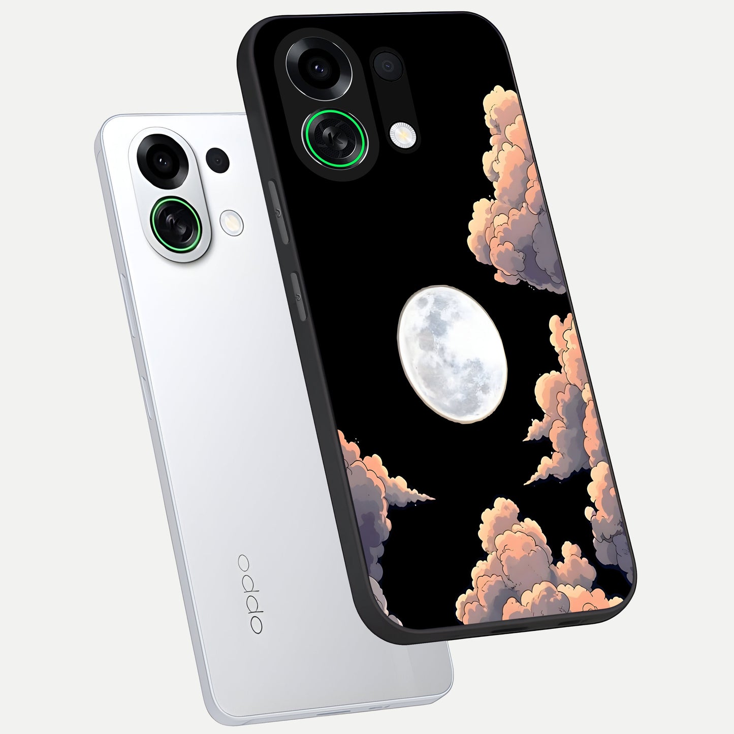  Shade Cloud Moon phone case For Oppo K13 Turbo showing premium glass back cover with detailed artwork