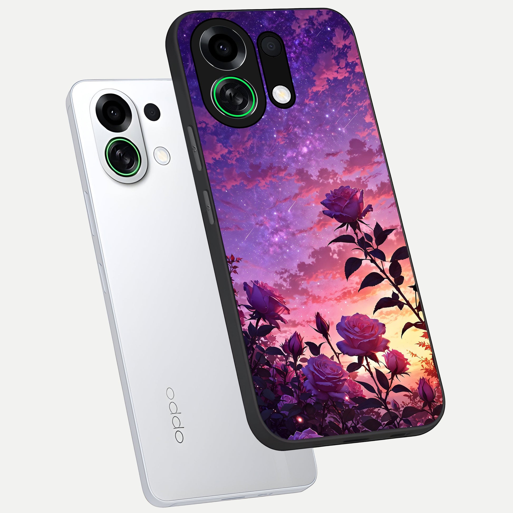  Starlit Rose Twilight phone case For Oppo K13 Turbo showing premium glass back cover with detailed artwork