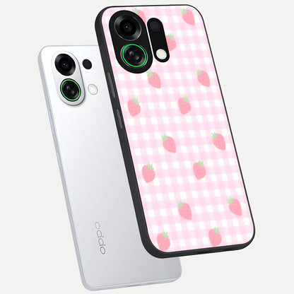  Strawberry Picnic Love phone case For Oppo K13 Turbo showing premium glass back cover with detailed artwork