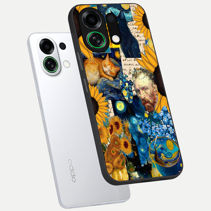  Sunflower Chic Mood Custom Name phone case For Oppo K13 Turbo showing premium glass back cover with detailed artwork