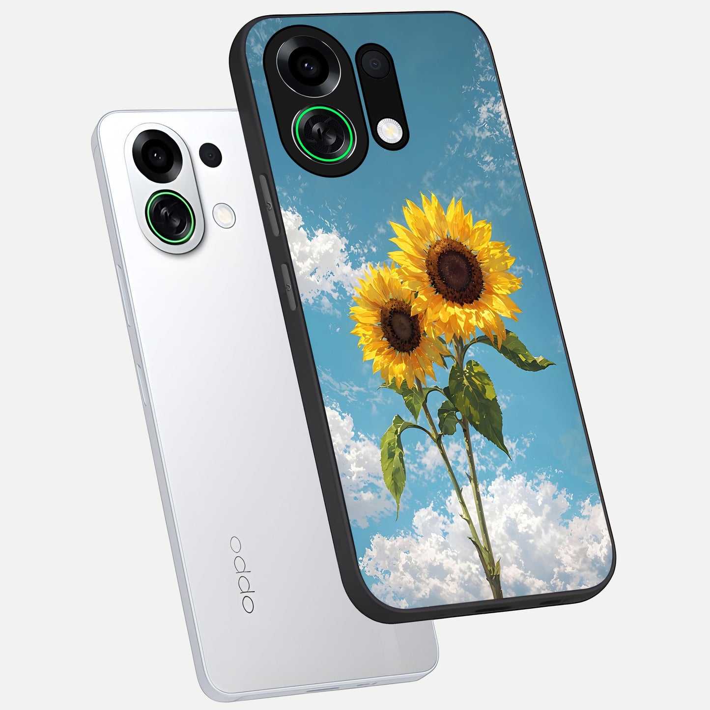  Sunlit Daisy Glow phone case For Oppo K13 Turbo showing premium glass back cover with detailed artwork