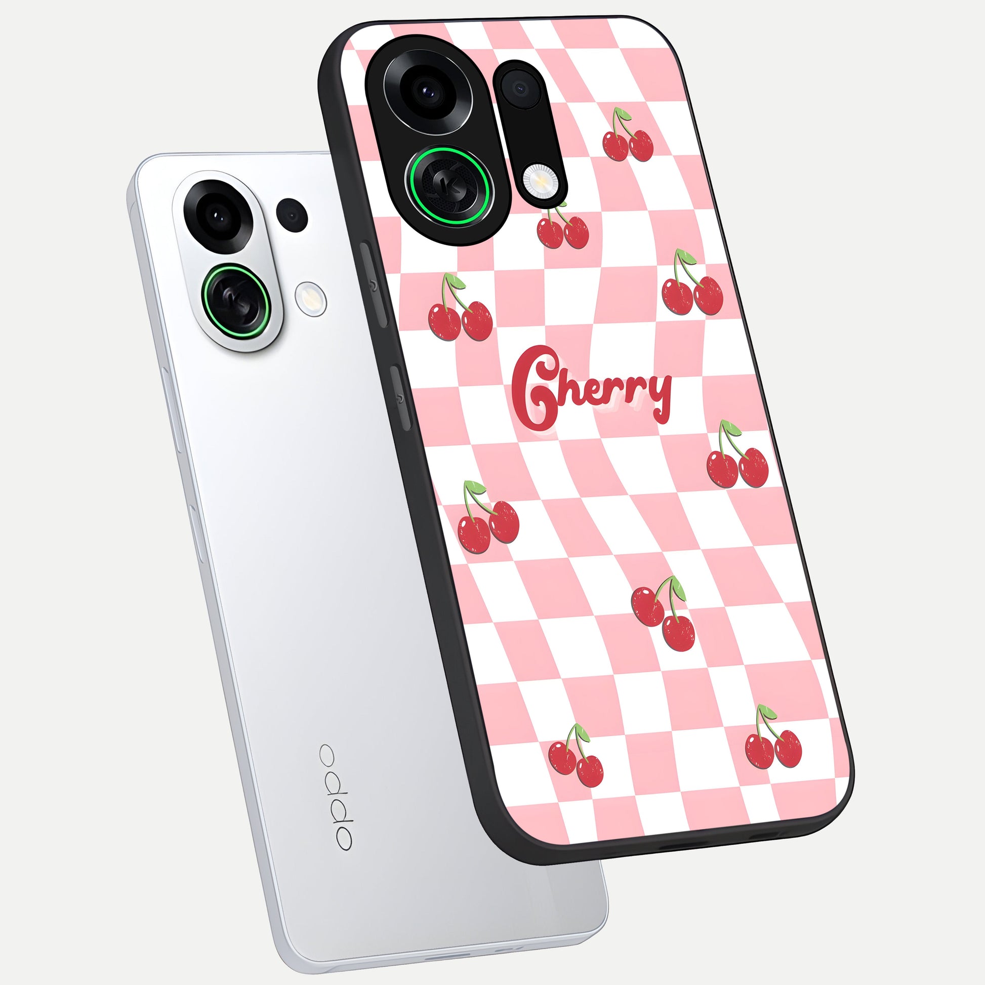  Sweet Cherry Vibes phone case For Oppo K13 Turbo showing premium glass back cover with detailed artwork