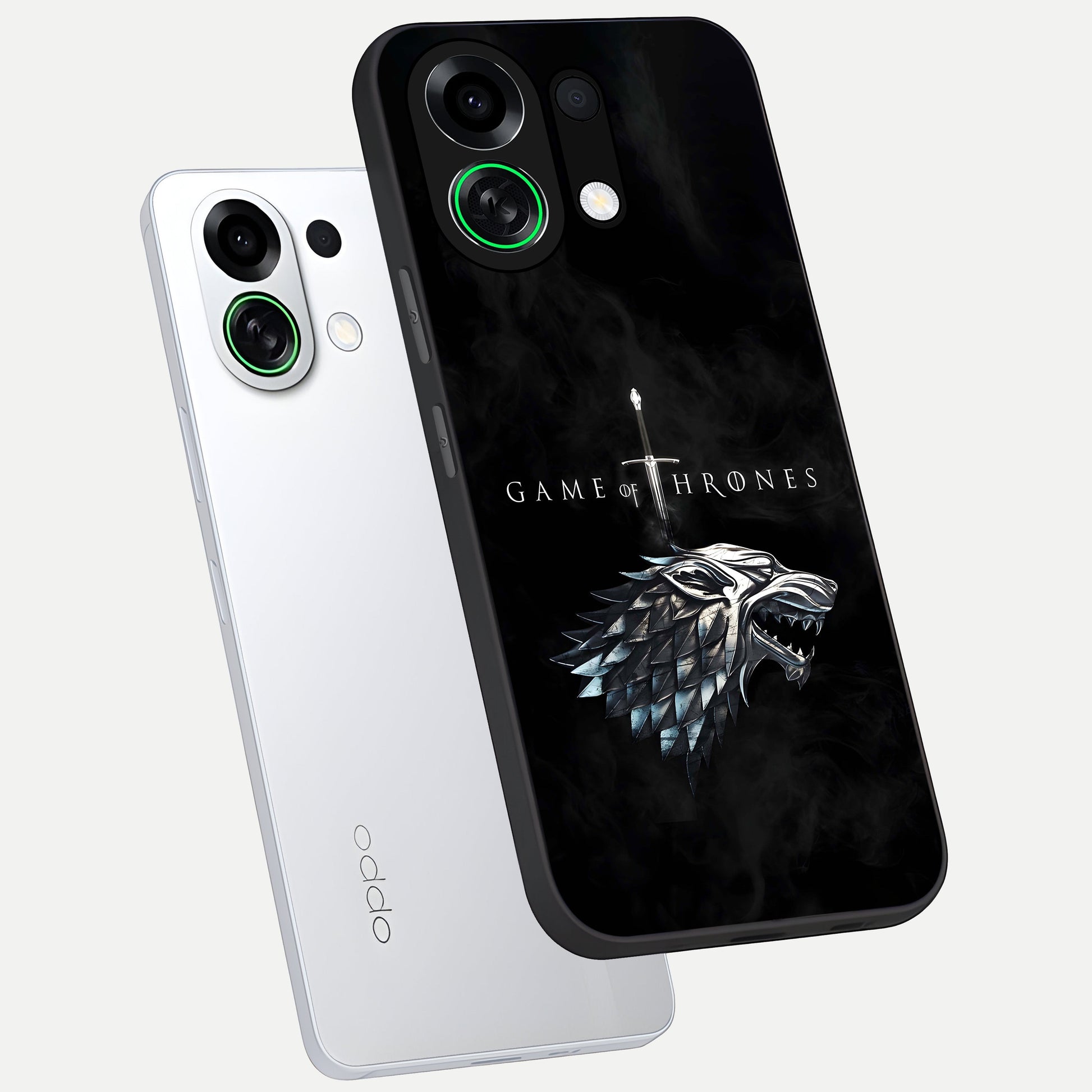  Throne Wolf Legacy phone case For Oppo K13 Turbo showing premium glass back cover with detailed artwork