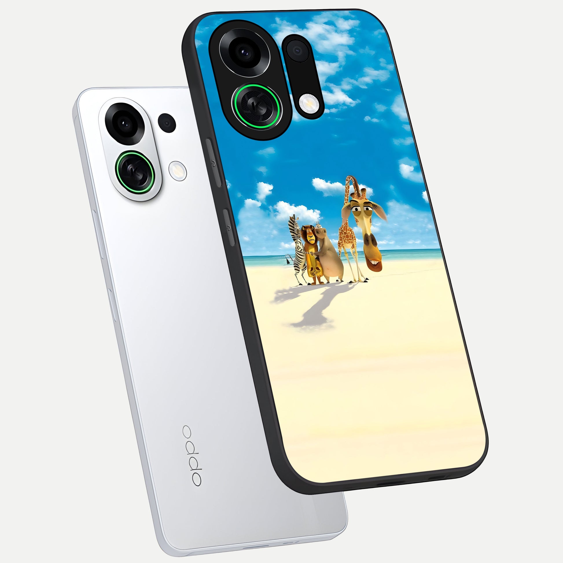  Tropical Fun Squad phone case For Oppo K13 Turbo showing premium glass back cover with detailed artwork