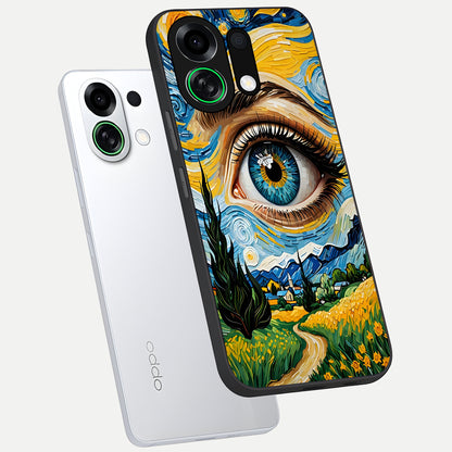  Van Gogh Eye phone case For Oppo K13 Turbo showing premium glass back cover with detailed artwork