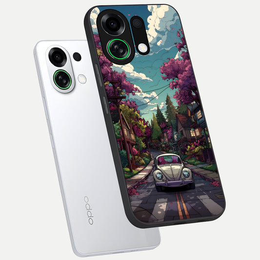  Vintage Street Drive phone case For Oppo K13 Turbo showing premium glass back cover with detailed artwork