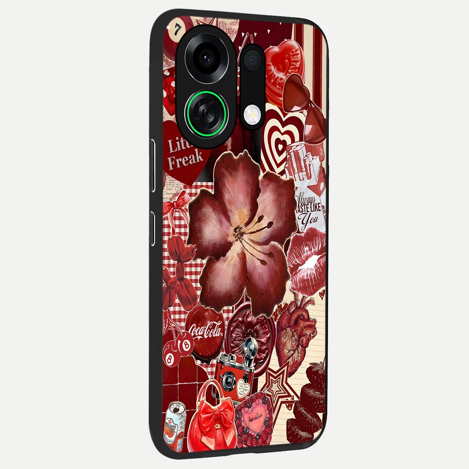  Aesthetic Little Freak back cover For Oppo K13 Turbo slim fit glass case with vibrant aesthetic design