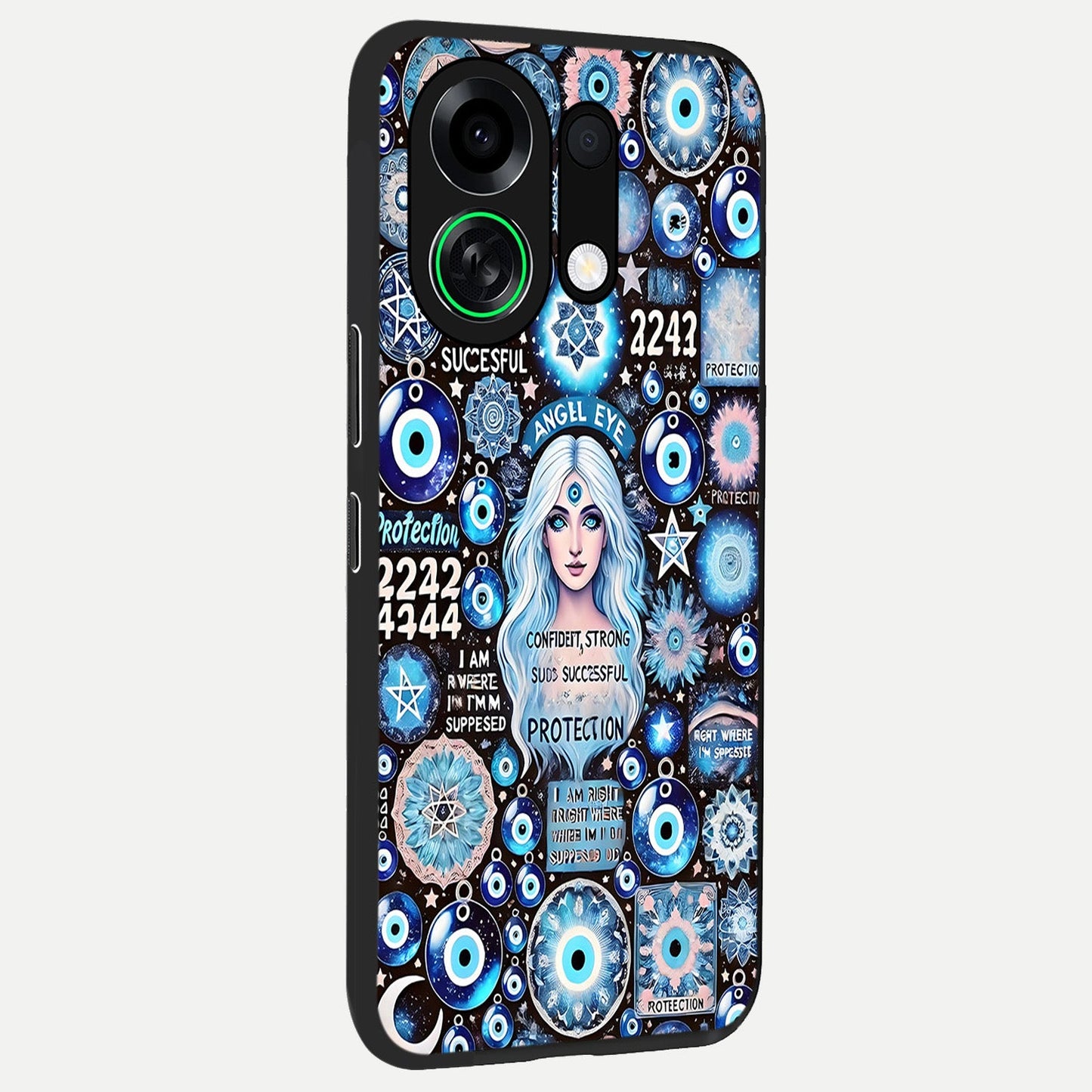  Angel Aura Shield back cover For Oppo K13 Turbo slim fit glass case with vibrant aesthetic design