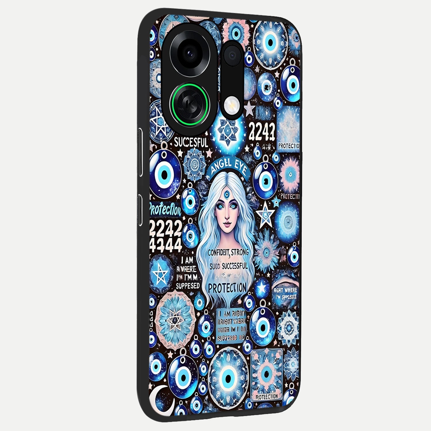  Angel Aura Shield back cover For Oppo K13 Turbo slim fit glass case with vibrant aesthetic design