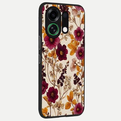  Autumn Wine Bloom back cover For Oppo K13 Turbo slim fit glass case with vibrant aesthetic design