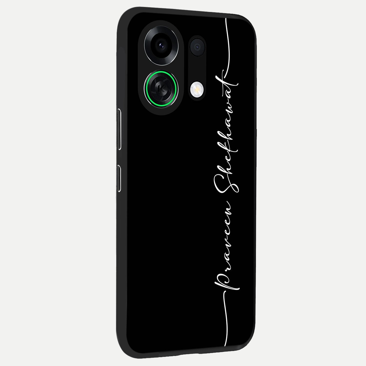  Black Tune Custom Name back cover For Oppo K13 Turbo slim fit glass case with vibrant aesthetic design