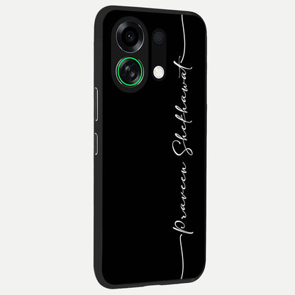  Black Tune Custom Name back cover For Oppo K13 Turbo slim fit glass case with vibrant aesthetic design
