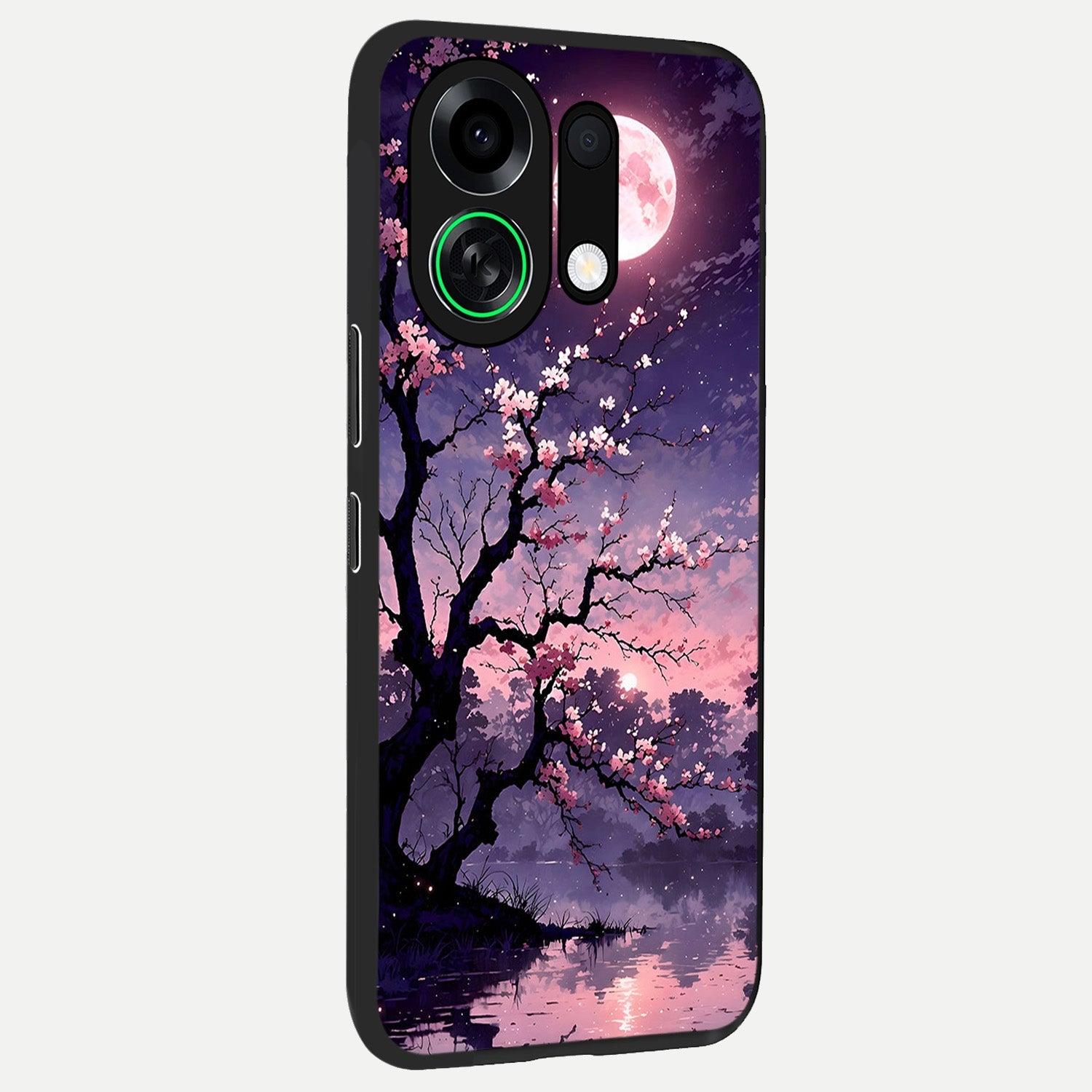  Blossom Pink Moon back cover For Oppo K13 Turbo slim fit glass case with vibrant aesthetic design