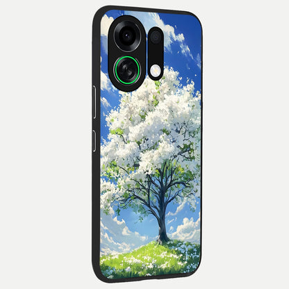  Blossom Sky Serenity back cover For Oppo K13 Turbo slim fit glass case with vibrant aesthetic design