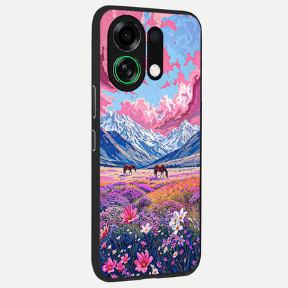  Blossom Valley Dream back cover For Oppo K13 Turbo slim fit glass case with vibrant aesthetic design