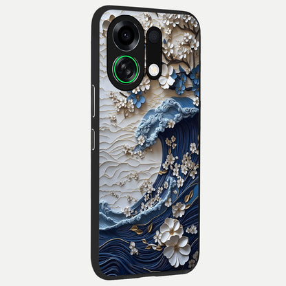  Blossom Wave Art back cover For Oppo K13 Turbo slim fit glass case with vibrant aesthetic design