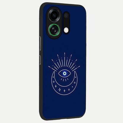  Blue Evil Eye back cover For Oppo K13 Turbo slim fit glass case with vibrant aesthetic design