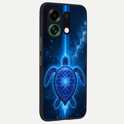  Blue Galaxy Turtle back cover For Oppo K13 Turbo slim fit glass case with vibrant aesthetic design