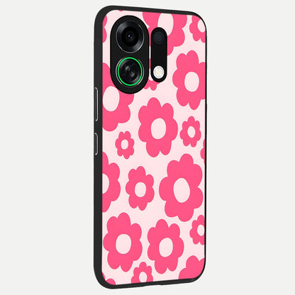  Blush Flower Pop back cover For Oppo K13 Turbo slim fit glass case with vibrant aesthetic design