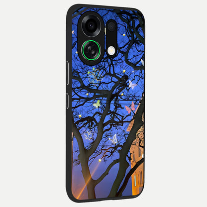  Butterfly Night Magic back cover For Oppo K13 Turbo slim fit glass case with vibrant aesthetic design