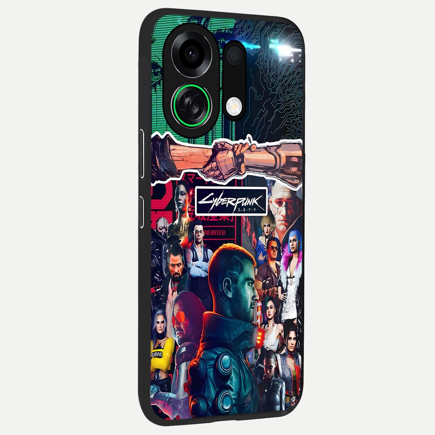  CYBERPUNK Legacy back cover For Oppo K13 Turbo slim fit glass case with vibrant aesthetic design