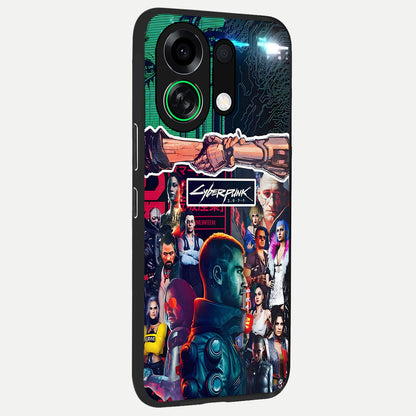  CYBERPUNK Legacy back cover For Oppo K13 Turbo slim fit glass case with vibrant aesthetic design