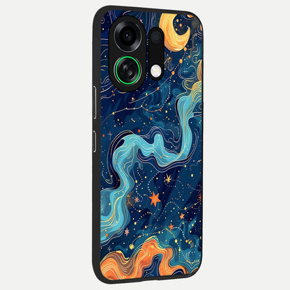  Celestial Dream Flow back cover For Oppo K13 Turbo slim fit glass case with vibrant aesthetic design