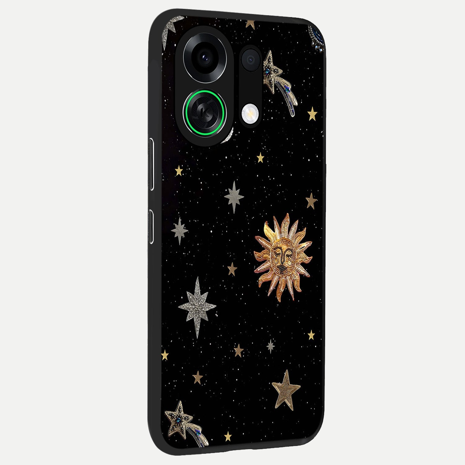  Celestial Moon With Stars back cover For Oppo K13 Turbo slim fit glass case with vibrant aesthetic design
