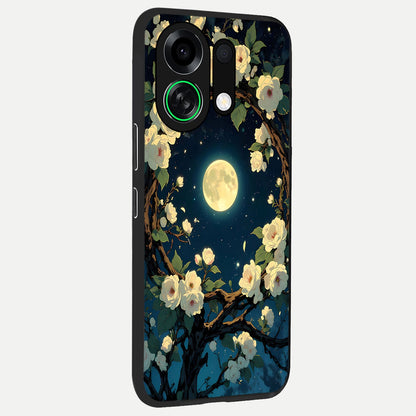  Celestial Moon And Flower back cover For Oppo K13 Turbo slim fit glass case with vibrant aesthetic design