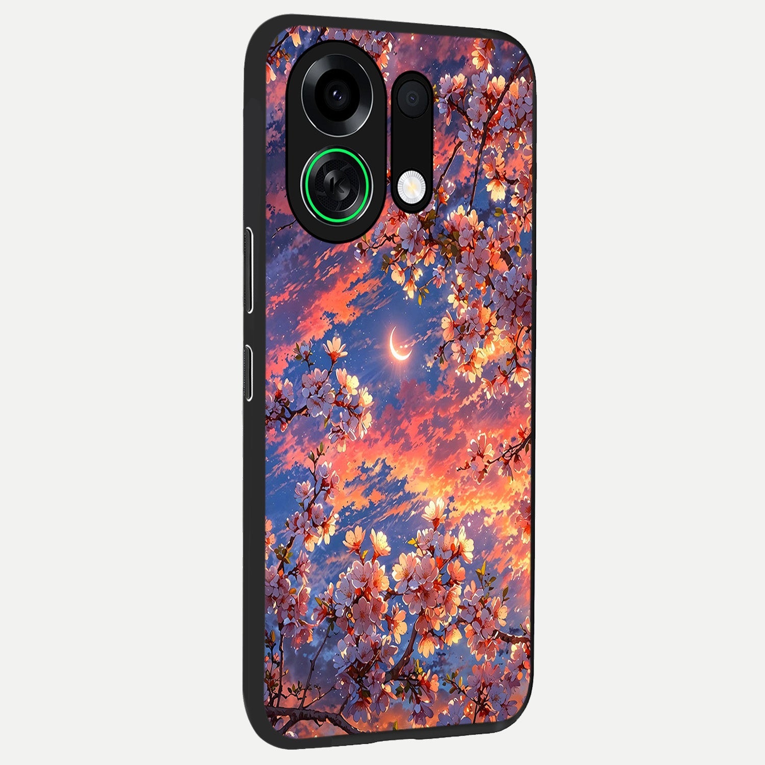  Celestial Sakura Sunset back cover For Oppo K13 Turbo slim fit glass case with vibrant aesthetic design