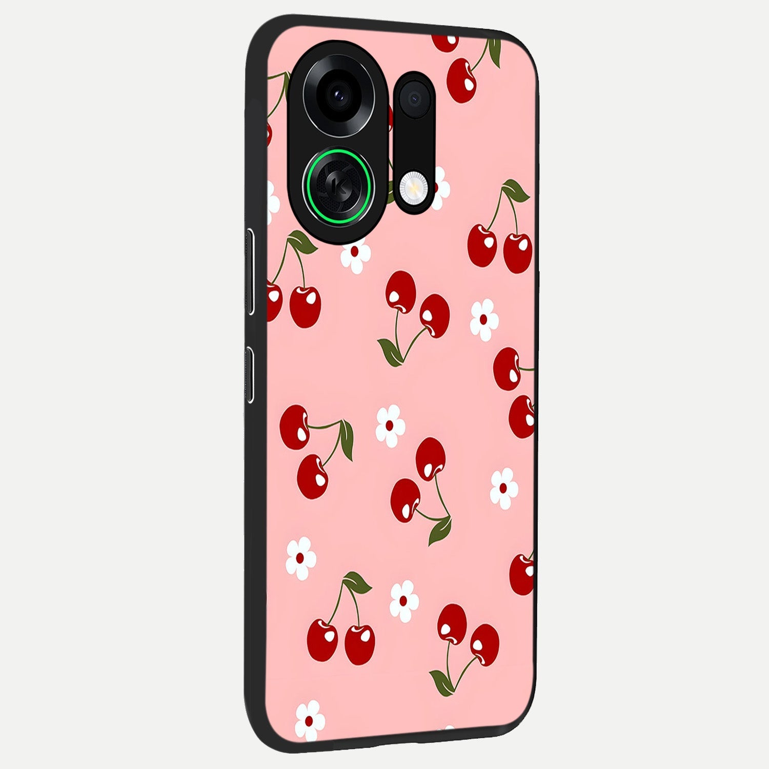  Cherry Love Mood back cover For Oppo K13 Turbo slim fit glass case with vibrant aesthetic design