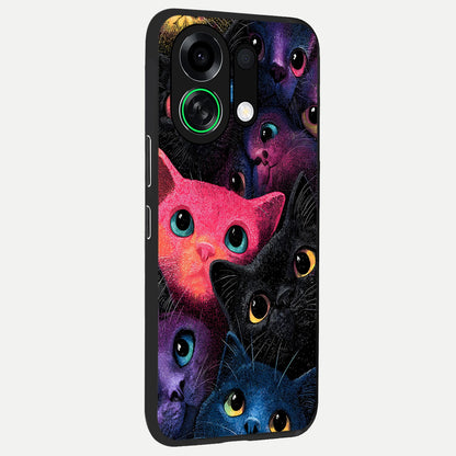  Cosmic Cats Dreams back cover For Oppo K13 Turbo slim fit glass case with vibrant aesthetic design