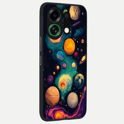  Cosmic Planet Journey back cover For Oppo K13 Turbo slim fit glass case with vibrant aesthetic design
