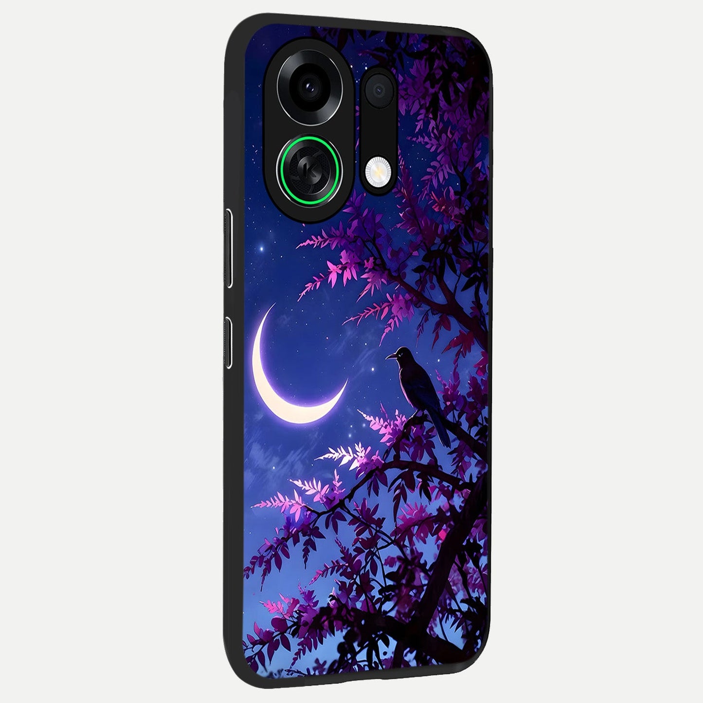  Crow And Moon Scenery back cover For Oppo K13 Turbo slim fit glass case with vibrant aesthetic design